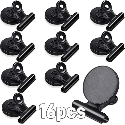 4/16pcs Magnetic Clips Heavy Duty Refrigerator Whiteboard Space-Saving Clip Set for Kitchen Office Photo Displays Holder Deco