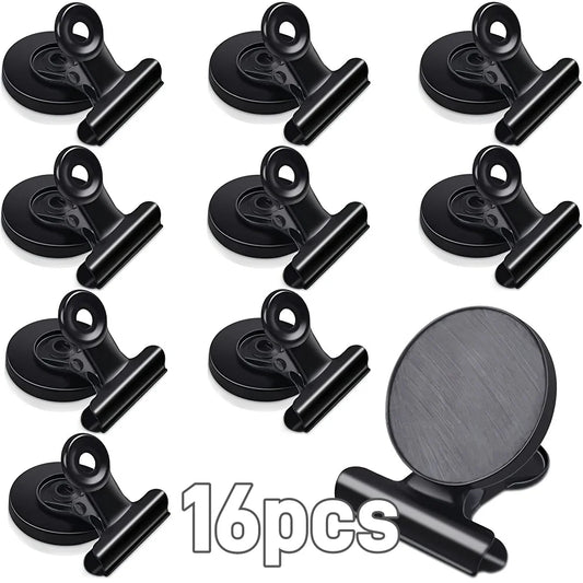 4/16pcs Magnetic Clips Heavy Duty Refrigerator Whiteboard Space-Saving Clip Set for Kitchen Office Photo Displays Holder Deco