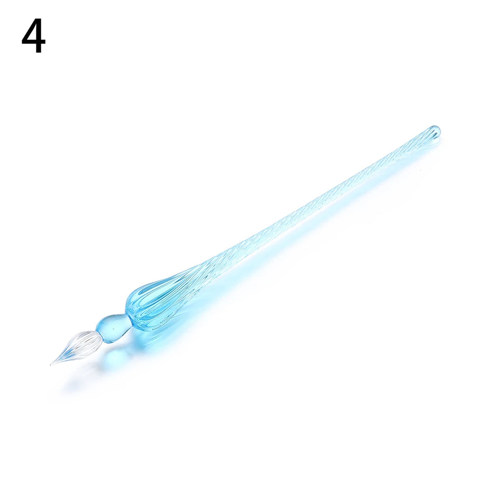 Vintage Glass Dip Dipping Pen Art Painting Supplies Reusable Filling Ink Signature Calligraphy Fountain Pen - Type1-4