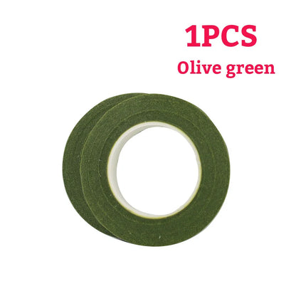 Green Flower Stem Sticks DIY Floral Material Handmade Wire Stem Floriculture Tape Self-adhesive Bouquet Floral Stem Paper Tap
