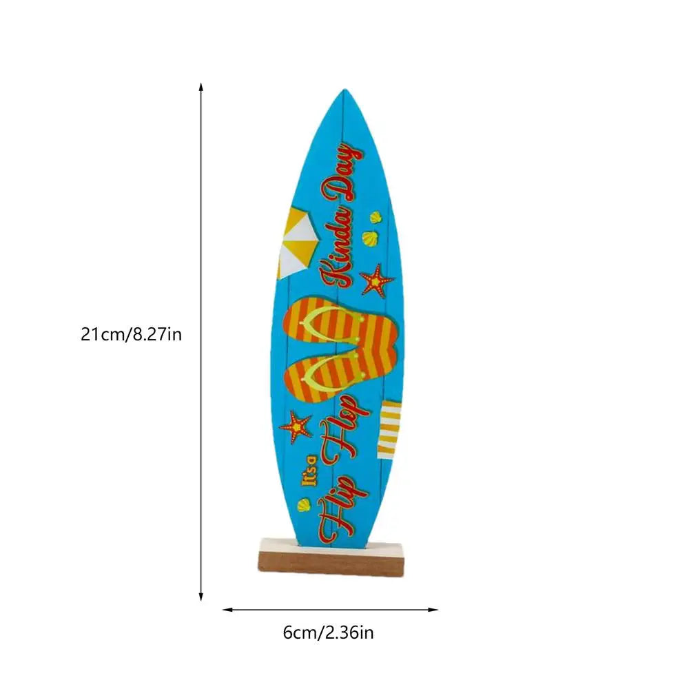 Surfboard Ornaments Sea Surfboard Summer Beach Ocean Theme Decorative Board Desktop Ornaments Wooden Crafts Holiday Decor - B