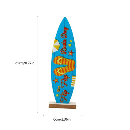 Surfboard Ornaments Sea Surfboard Summer Beach Ocean Theme Decorative Board Desktop Ornaments Wooden Crafts Holiday Decor - B