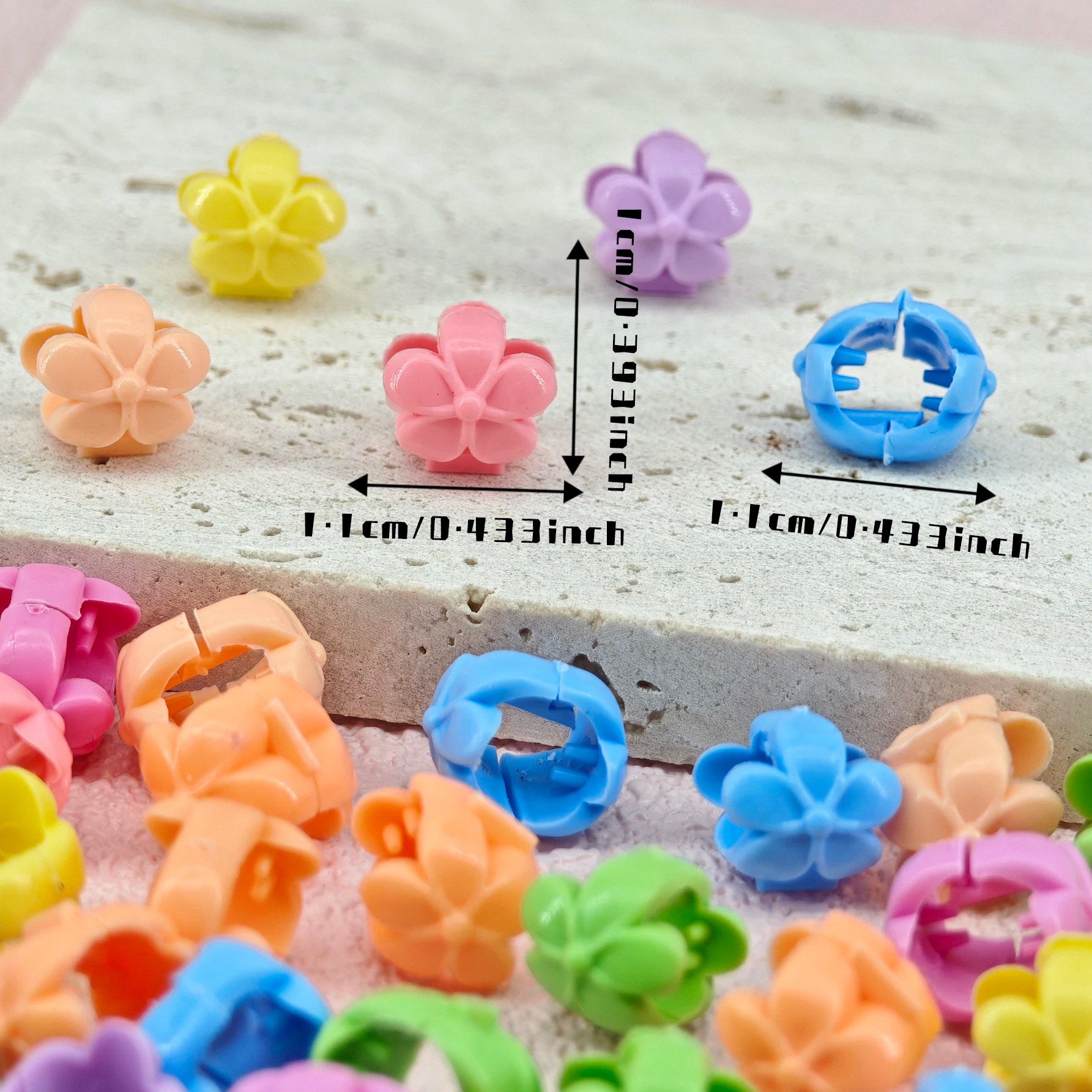 60pcs Hair Braids Beads Headwear Cute Candy Colors Plastic summer Hair Claw Clips Hair Accessories Loc Hair Jewelry for Braid