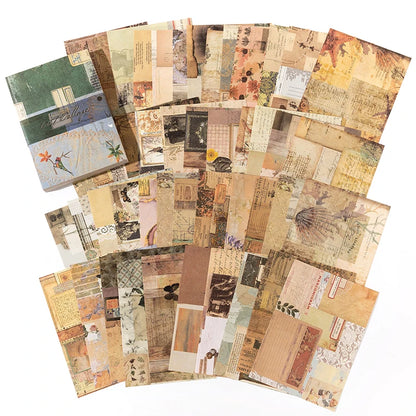 100 pcs Vintage material Diary Album background paper DIY decoration colored paper Scrapbooking Junk Journal Stationery Suppl