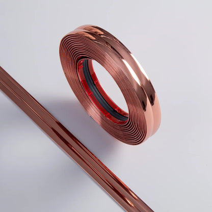 1pc 2cmx3m Self-Adhesive Decorative Trim Tape, PVC Wall Strip for Tile Edging & Corner Finishing - rose gold