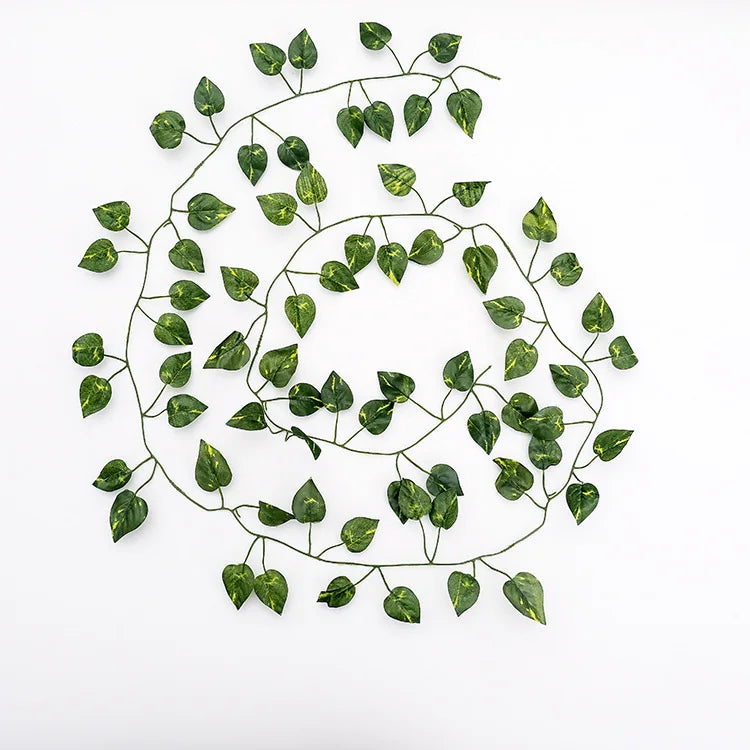 Artificial Plants Home Decor Wall Liana Ivy Decorative Creeper Foliage Fake Vines Greenery Room Decoration Green Leaves - Gre