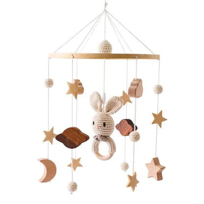 Revolving Music Box For Newborns Baby Crib Imitation Wood Color Hanging Rattle Baby Soothing Musical Toys 0-12 Months Baby Gi