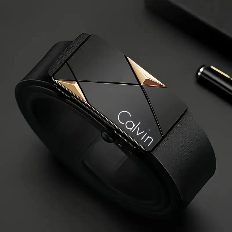 Stylish Men's PU Leather Belt - Fashion Belts for Daily Life, Leisure, Party, Festival, Work, and Business Automatic Buckle