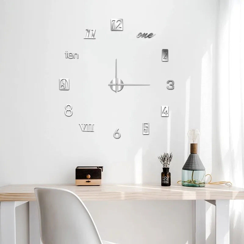 Creative Luminous Silent Wall Clock DIY Living Room Bedroom Three-dimensional Decorative Digital Clock Acrylic Wall Home Deco
