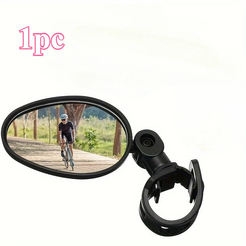1/2PCS Bike Mirrors, Acrylic Convex Oval Rearview for Cycling360° Rotatable Shockproof Handlebar Mount Mirrors for Mountain &