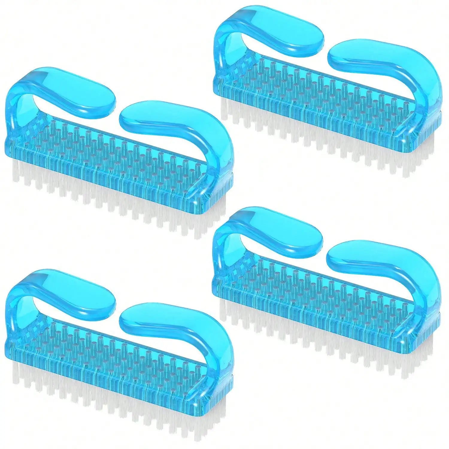 4pcs/Set Nail Art Tools Kit With Large Nail Polish Brush, Dust Brush, Cleaning Brush And Cuticle Pusher - Blue