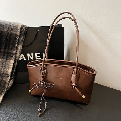 PU Leather Shoulder Bags For Women 2025 Winter Y2K Trend Female Crossbody Bag Lady Handbags And Purses Retro Tote Bag bolso -