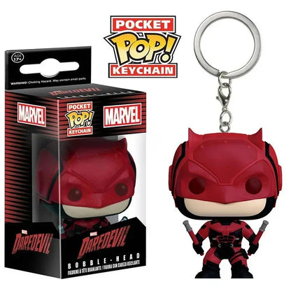 FUNKO Captain America Inro Man Deadpool Spider Man Thanos Thor Keychain Toys Vinyl Doll Collectible Toy Figures Best Kid Gift