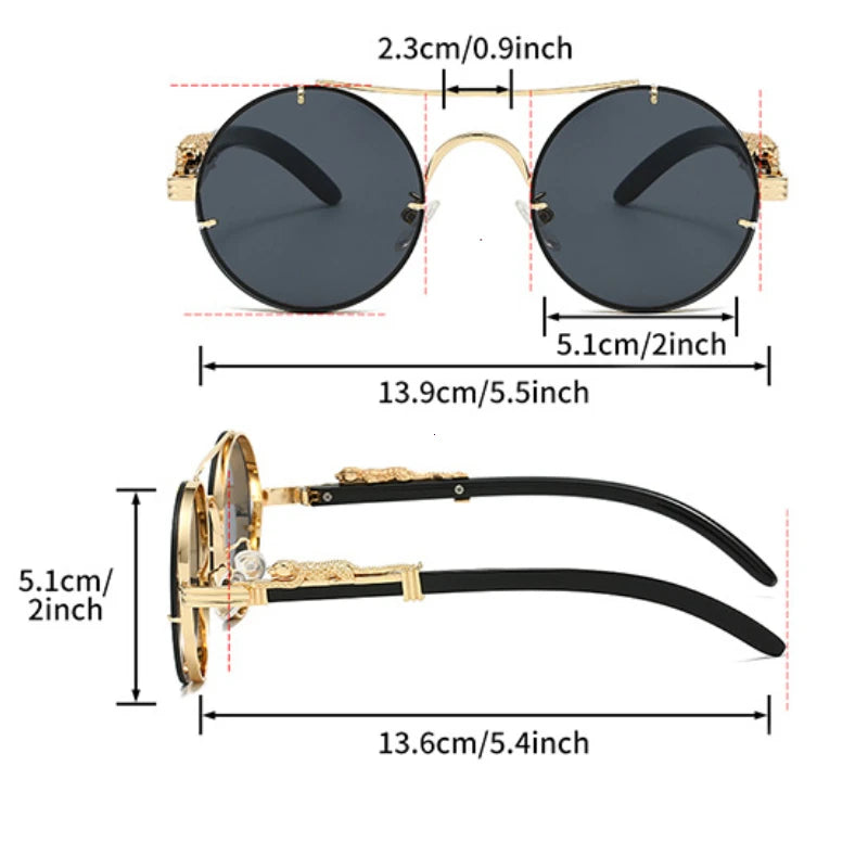 Vintage Round Sunglasses Men Fashion Double Bridge Multicolor Shades Women Retro Trendy Brand Luxury Design Sun Glasses