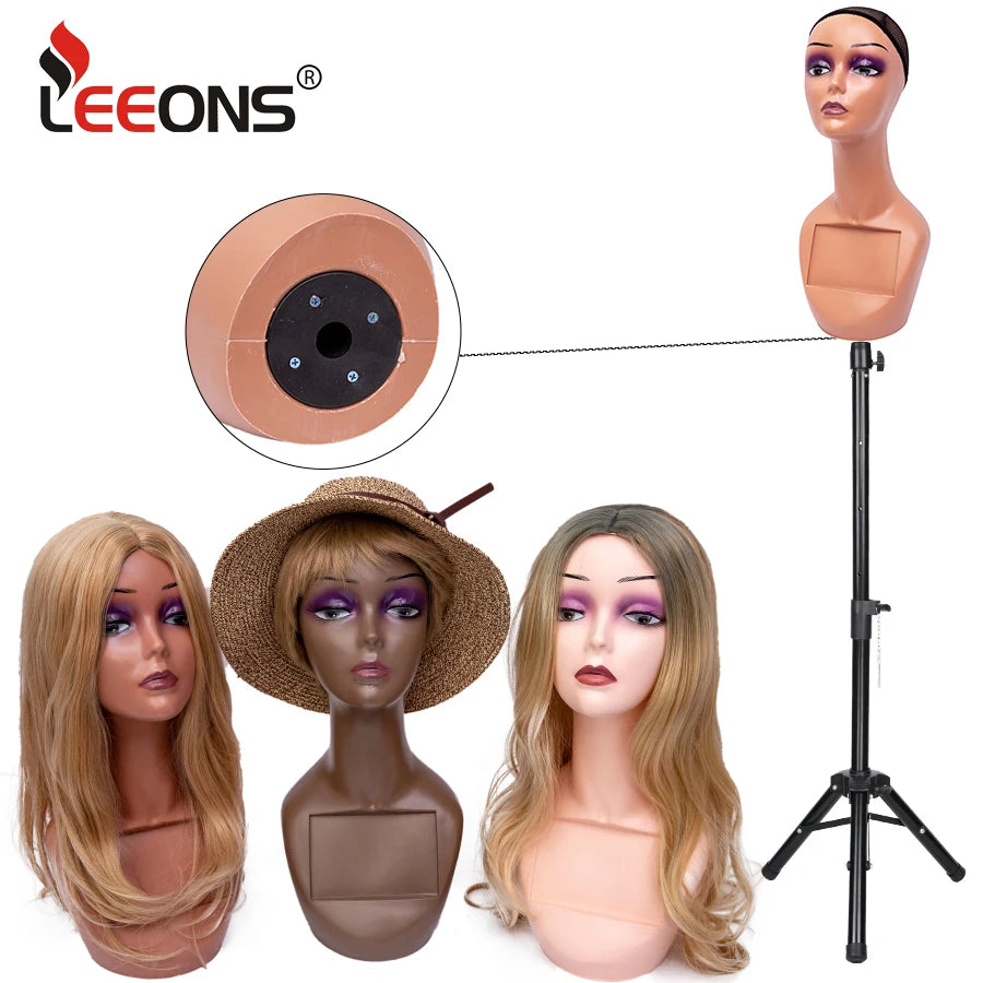 Manikin Wig Display Stand Female Mannequin Pvc Realistic Mannequin Head Bust For Wigs Display Making Styling Hats,Sunglasses