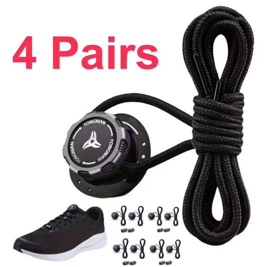 1/4 Pairs No-Tie Shoe Locks Rotating Buckles for Sports Outdoor Shoes Unisex Quick Adjust Design Pre-Installed Shoe Accessori