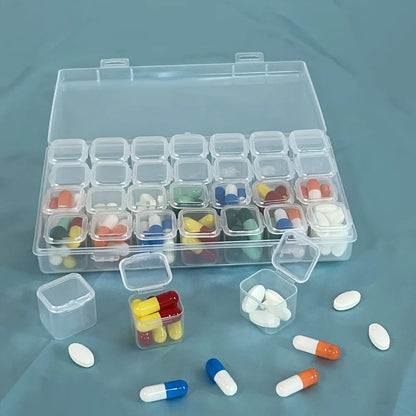 28/56-Grid Craft Storage Organizer Box - Portable, Bead Container for DIY Supplies & Sewing Storage with Independent Compartm