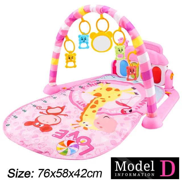 Baby Fitness Stand Music Play Gym Activity Toys Newborn Piano Crawling Blanket Pedal Game Pad Early Education 0-36 Months Gif