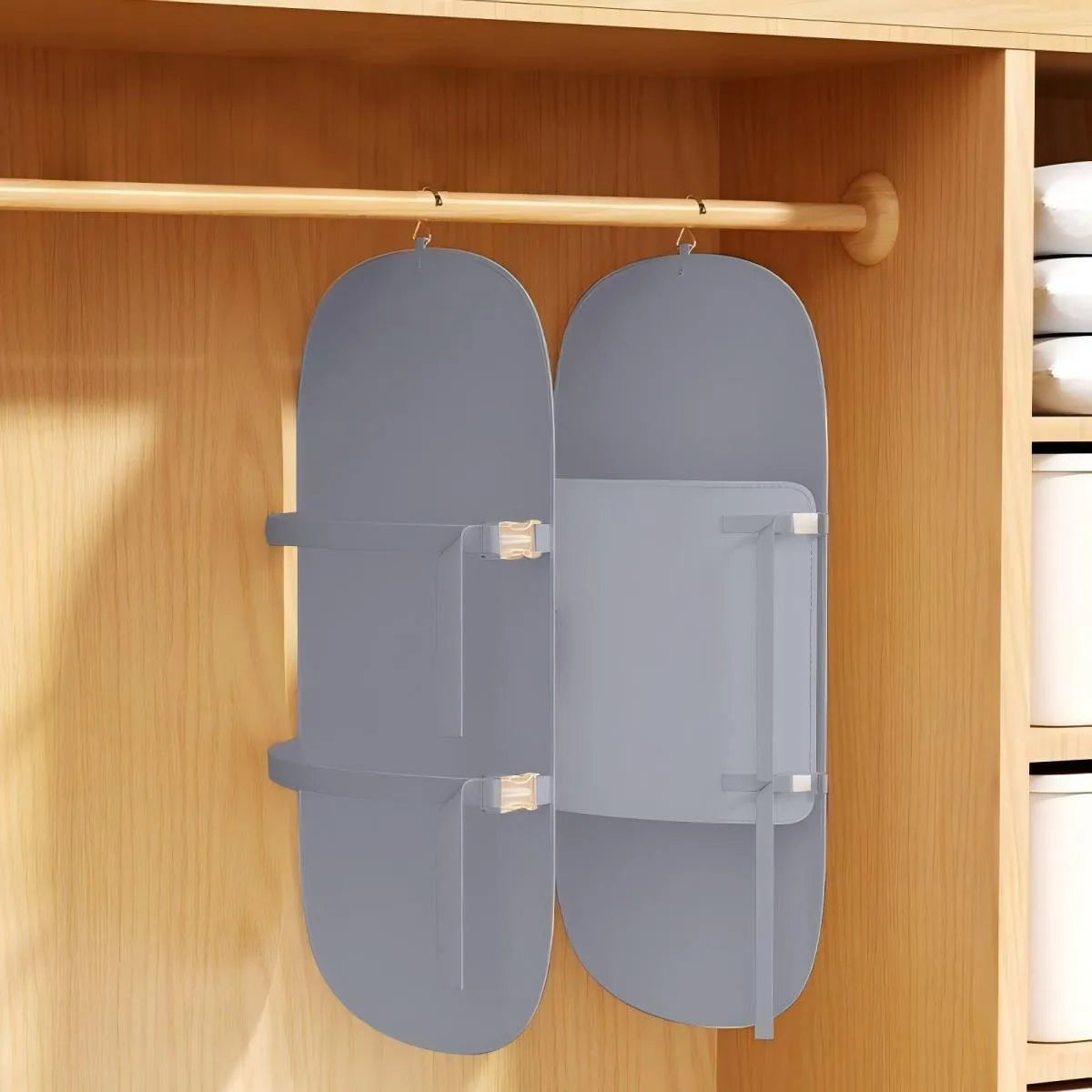 Fabric Panel Board Compressing Clothing Dust Cover Space Saver Organizer Wardrobe Hanging Bag Coat Down Jackets Pants Shirts