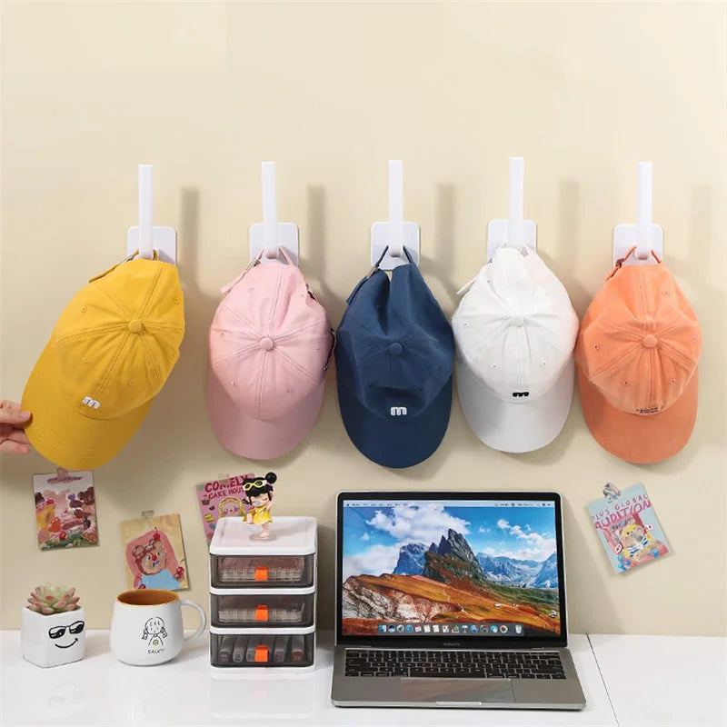 Hat Rack for Baseball Caps No Drilling Adhesive Hat Hook for Wall Door Closet Cap Hanger Storage Hat Home Organizer Holder