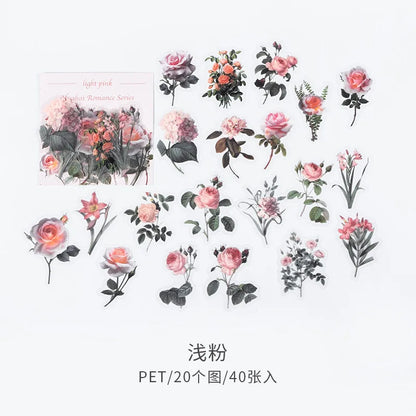 40pcs/bag Vintage Ginkgo leaves flowers PET sticker package DIY diary decoration sticker album scrapbooking - 04