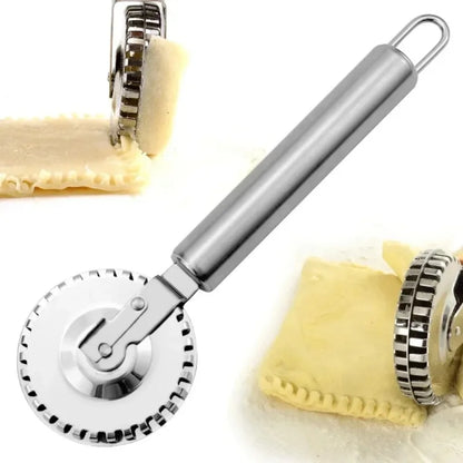 Rolling pin edge sealing embossing knife, pie filling wrapper dumpling-shaped double-sided rolling and lace-cutting knife - s
