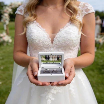 Custom Wedding Ring Box for 2 Rings Personalized Wedding Ring Box for Bride and Groom Before Church Ring Box for the Wedding