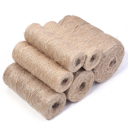 100Meters Natural Jute Rope String Ribbon Crafts DIY Vintage Jute Cord Twine Thread Sewing Gift Party Wedding Home Decoration