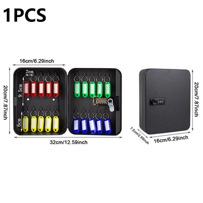 Combination Key Cabinet with Key/Code Lock 20 Key Hooks Key Cabinet Security Lock Wall Mount Box Key Holder Box Home Safe Box