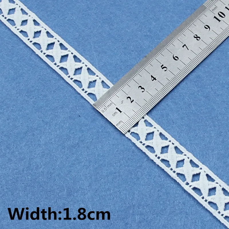 5Yards White Cotton Embroidered Lace Trim Ribbons Fabric DIY Handmade Craft Materials Sewing Clothes Accessories