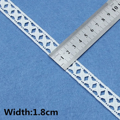5Yards White Cotton Embroidered Lace Trim Ribbons Fabric DIY Handmade Craft Materials Sewing Clothes Accessories