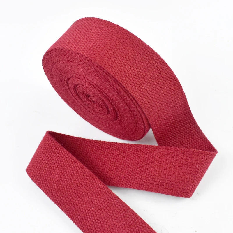 5Meters 1.3mm 20-50mm Cotton Webbings Tape for Bag Strap Backpack Label Ribbon Band Clothes Bias Binding DIY Sewing Accessori