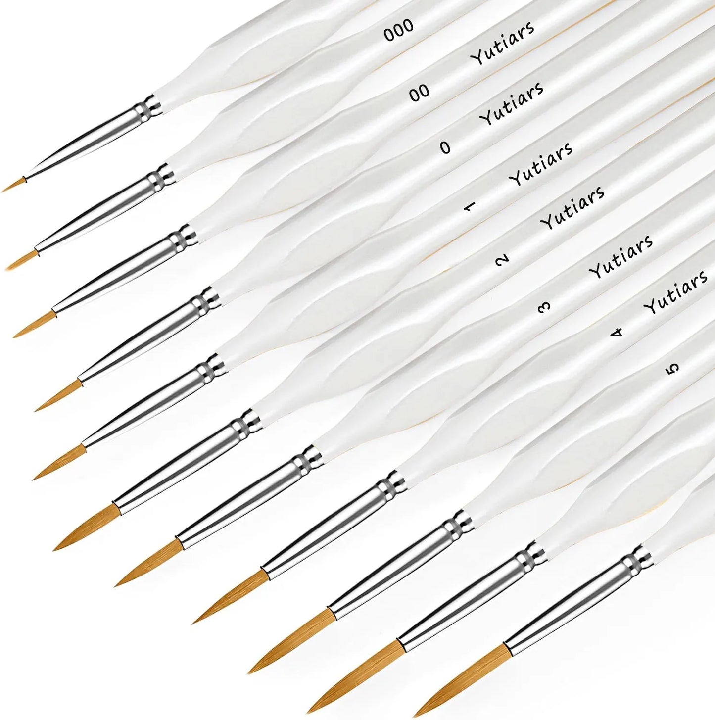 10/11pcs Miniature Paint Brushes, Detail Tip Paint Brushes Set With Ergonomic Handle - Suitable For Acrylic Painting, Oil, Wa