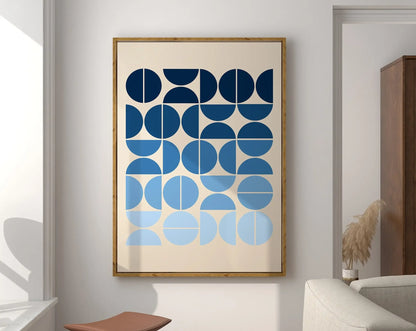 Mid Century Bauhaus Geometric Canvas Prints Poster Retro Abstract Wall Art Painting Pics for Modern Living Room Home Decorati