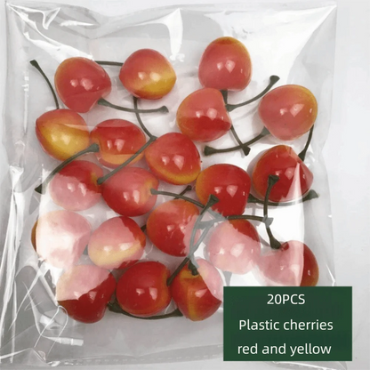 20PCS Multicolor Simulation Fruits Vegetables Plastic Room Decoration Food Model Photography Props DIY Fake Cherry Lemon Pato