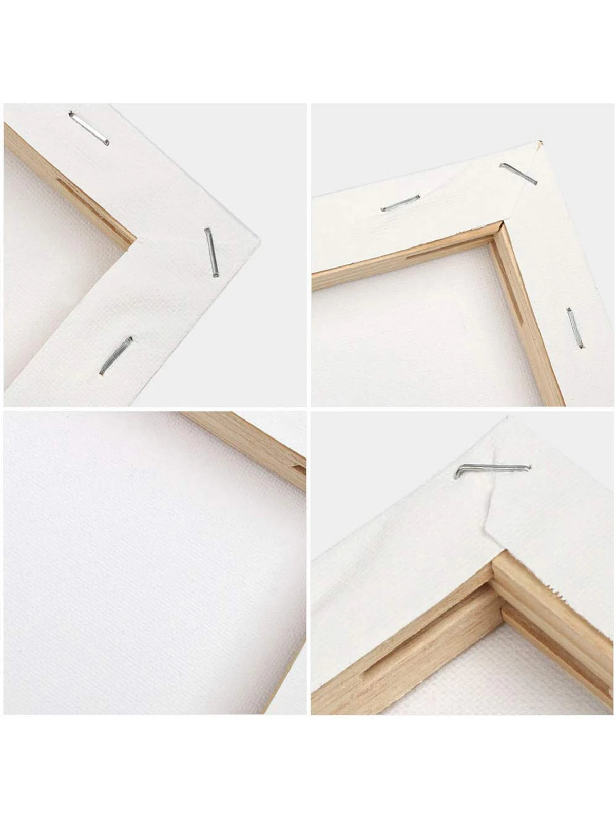 4pcs Stretched Canvas, 8 x 10 Inches ( 20 x 25 cm) Square Blank Canvases, 100% Cotton Canvases for Painting, 8 oz Gesso-Prime