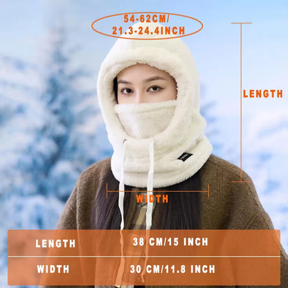 Warm Thermal Windproof Balaclava Ski Hood Motorcycle Face Cover Polar Fleece Adjustable Cycling Neck Cover Full Face Mask Win