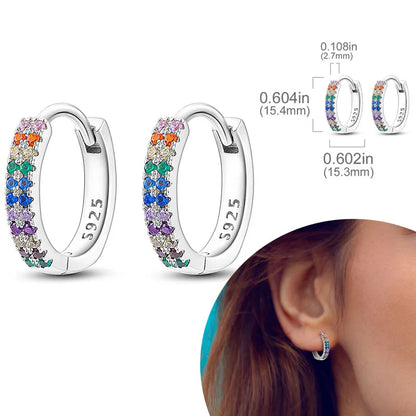 925 Sterling Silver Hoops Earrings Hypoallergenic Hoops Earrings With Zirconia Fashion Jewelry for Women Girls