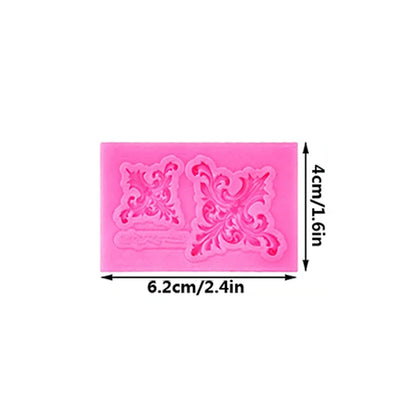 Baroque Style Curlicues Scroll Lace Fondant Silicone Mold Cake Border Decoration Cupcake Top Decoration Mold - 12