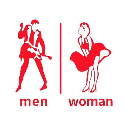 Store Toilet Door Man And Woman Wc Sign Icon Wall Sticker