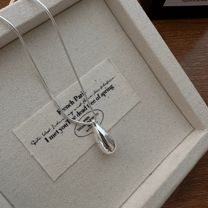 925 Sterling Silver Luxury Fashion Drop Necklace for Fall/Winter Sweater Chains Simple Versatile Pendant for Women Fine Jewel