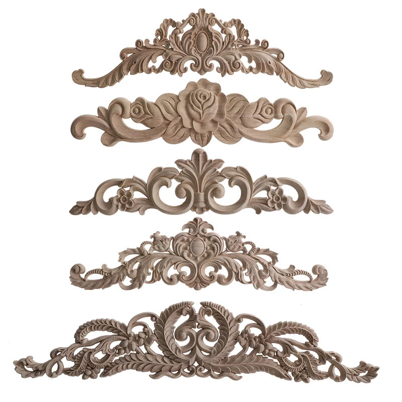 Apliques Pared Acento Calcomanías Decorativas Tallado En Para Muebles Esquina Onlay Decoración Del Hogar Calcomanía Floral