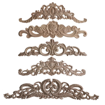 Apliques Pared Acento Calcomanías Decorativas Tallado En Para Muebles Esquina Onlay Decoración Del Hogar Calcomanía Floral