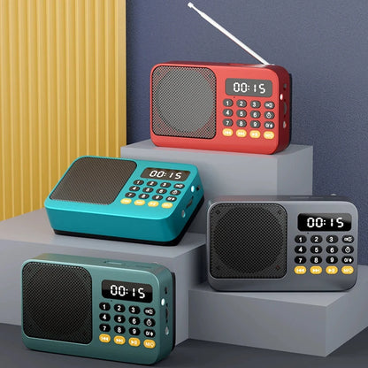 Bluetooth 5.0 Portable FM Radio Small Emergency Recargable Sound Box Mini Vintage Speaker Mp3 Player Support TF Card USB Driv