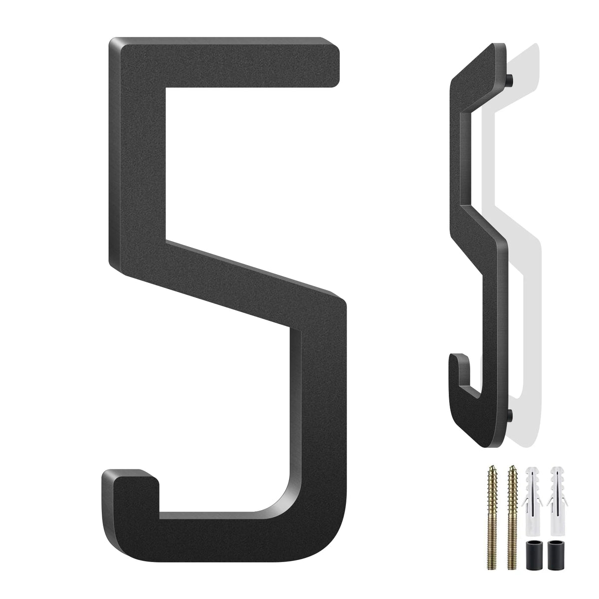 3-10 Inch Floating Aluminum House Address Numbers Letters, Modern Metal House Numbers for Outside, Black Metal Door Address L
