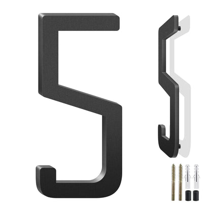 3-10 Inch Floating Aluminum House Address Numbers Letters, Modern Metal House Numbers for Outside, Black Metal Door Address L