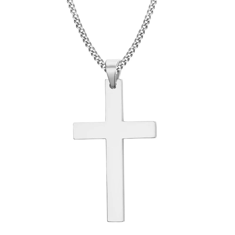 Fashion Stainless Steel Cross Pendant Necklace For Women Men Link Chain Charm Necklace Cool Boys Girls Punk Hip Hop Jewelry G