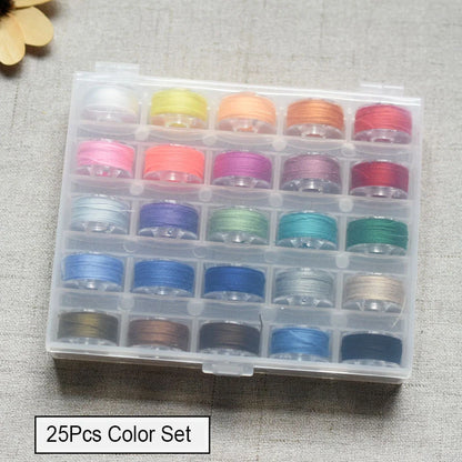 25/36 Colors Set Bobbin Thread Polyester Thread Spools Sewing Machine Bobbins With Storage Box For Embroidery Sewing Accessor