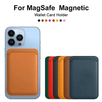 Magnetic Card Holder Leather PU Card Sleeve ID Card Holder Mobile Phone Back Sticker Bag For Magsafe iPhone 17 Card Holder Co