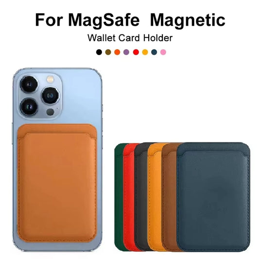 Magnetic Card Holder Leather PU Card Sleeve ID Card Holder Mobile Phone Back Sticker Bag For Magsafe iPhone 17 Card Holder Co